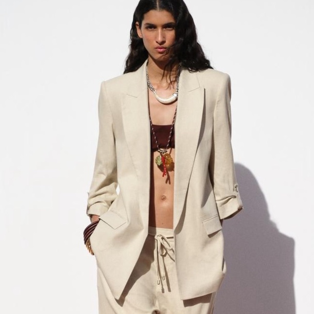 Zara Cream Oversized Blazer